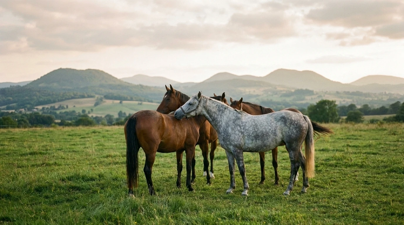 Les chevaux du Pont-du-Château Equestre en liberté, Puy-de-Dôme